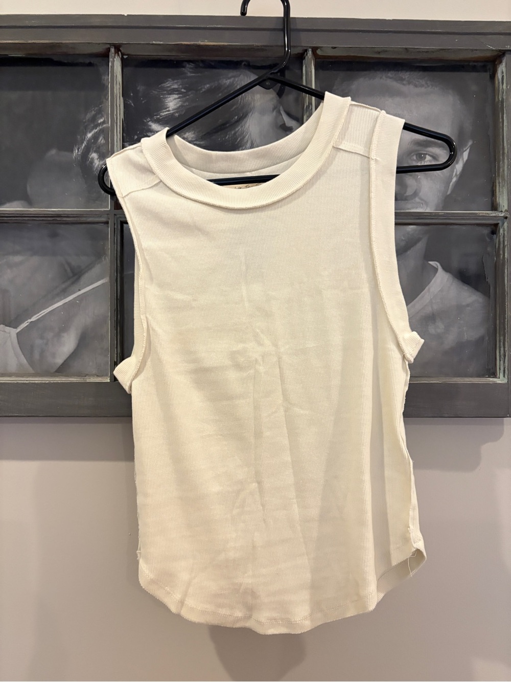 We The Free Cream Ribbed Tank
